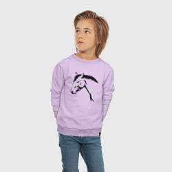 Свитшот хлопковый детский Голова лошади, цвет: лаванда — фото 2