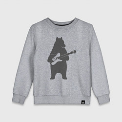 Свитшот хлопковый детский Мишка с гитарой, цвет: меланж