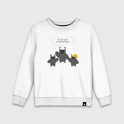 Свитшот хлопковый детский Семейка мудрых сов, цвет: белый