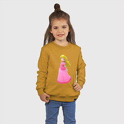 Свитшот хлопковый детский Принцесса Пич, цвет: горчичный — фото 2