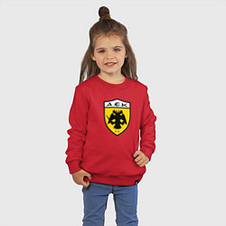 Свитшот хлопковый детский Футбольный клуб AEK, цвет: красный — фото 2