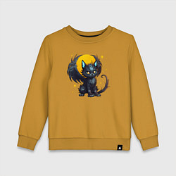 Свитшот хлопковый детский Cat dragon, цвет: горчичный