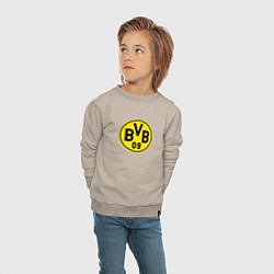 Свитшот хлопковый детский Borussia fc sport, цвет: миндальный — фото 2