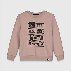 Детский свитшот Eat sleep guitar repeat