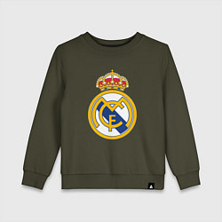 Свитшот хлопковый детский Real madrid fc sport, цвет: хаки