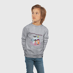 Свитшот хлопковый детский Мамина помощница, цвет: меланж — фото 2