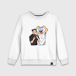 Свитшот хлопковый детский Сатору и Гето - Магическая битва, цвет: белый