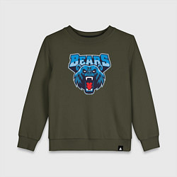 Свитшот хлопковый детский Bears team, цвет: хаки