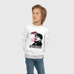 Свитшот хлопковый детский Ленин любовь и революция, цвет: белый — фото 2