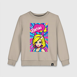 Свитшот хлопковый детский Barbie - pop art, цвет: миндальный