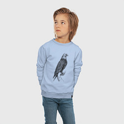 Свитшот хлопковый детский Орёл на бревне, цвет: мягкое небо — фото 2
