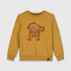 Свитшот хлопковый детский Удивлённая обезьянка, цвет: горчичный