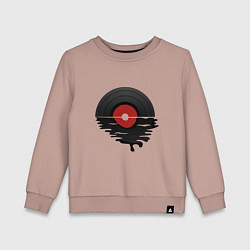 Свитшот хлопковый детский Виниловая пластинка закат, цвет: пыльно-розовый