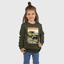 Свитшот хлопковый детский Land Rover discovery, цвет: хаки — фото 2