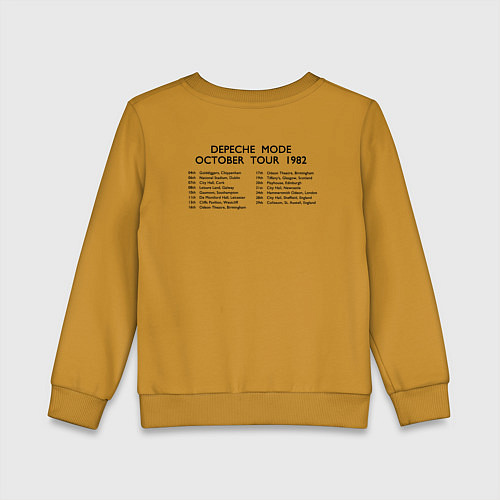 Детский свитшот Depeche Mode - A broken frame october tour / Горчичный – фото 2