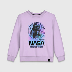 Свитшот хлопковый детский Космонавт nasa, цвет: лаванда