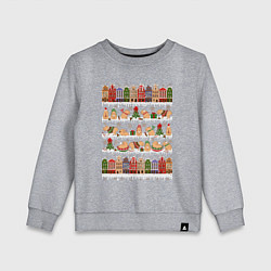 Детский свитшот Капибара зимой на Новый год