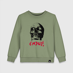 Свитшот хлопковый детский Depeche Mode - Enjoy skull, цвет: авокадо