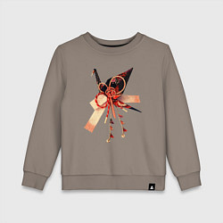 Свитшот хлопковый детский Мидзухики: журавлик и бубенцы, цвет: утренний латте