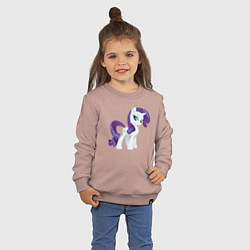 Свитшот хлопковый детский Рарити из My Little Pony в кино, цвет: пыльно-розовый — фото 2