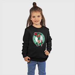 Свитшот хлопковый детский Boston Celtics girl, цвет: черный — фото 2