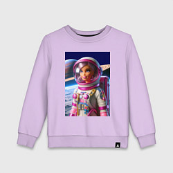 Свитшот хлопковый детский Барби - крутой космонавт, цвет: лаванда