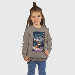 Свитшот хлопковый детский Рождественский день, цвет: утренний латте — фото 2