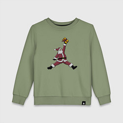 Свитшот хлопковый детский Jumping Santa, цвет: авокадо