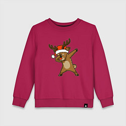 Свитшот хлопковый детский Dabbing deer, цвет: маджента
