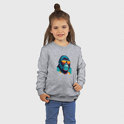 Свитшот хлопковый детский Стильная горилла, цвет: меланж — фото 2