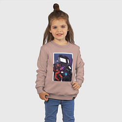 Свитшот хлопковый детский ТВ Мен со Спикерменом и Камераменом, цвет: пыльно-розовый — фото 2