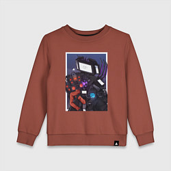 Свитшот хлопковый детский ТВ Мен со Спикерменом и Камераменом, цвет: кирпичный