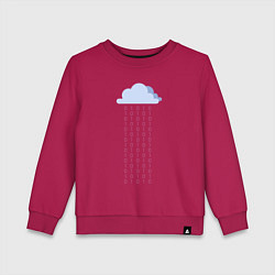 Свитшот хлопковый детский Digital rain, цвет: маджента