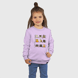 Свитшот хлопковый детский Совушки на ветке, цвет: лаванда — фото 2