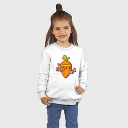 Свитшот хлопковый детский Морковь на спорте, цвет: белый — фото 2