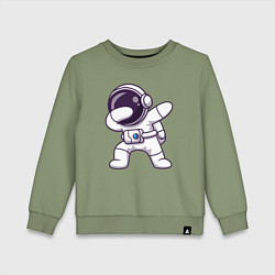 Свитшот хлопковый детский Космонавт dab, цвет: авокадо