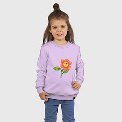 Свитшот хлопковый детский Веселый цветик, цвет: лаванда — фото 2