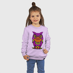 Свитшот хлопковый детский Purple owl, цвет: лаванда — фото 2