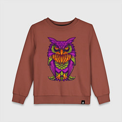 Свитшот хлопковый детский Purple owl, цвет: кирпичный