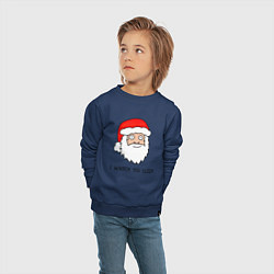 Свитшот хлопковый детский Криповый Санта, цвет: тёмно-синий — фото 2