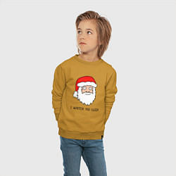 Свитшот хлопковый детский Криповый Санта, цвет: горчичный — фото 2
