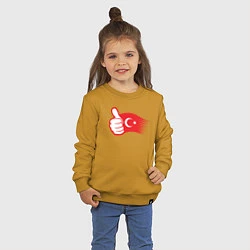 Свитшот хлопковый детский Турецкий лайк, цвет: горчичный — фото 2