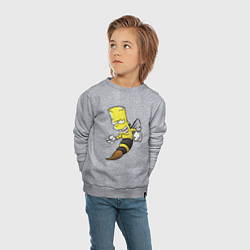 Свитшот хлопковый детский Барт Симпсон шершень - перевоплощение, цвет: меланж — фото 2