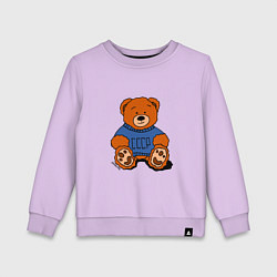 Свитшот хлопковый детский Плюшевый мишка из СССР, цвет: лаванда