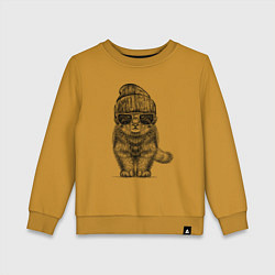 Детский свитшот Котенок манул хипстер