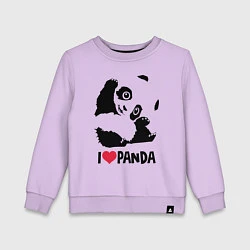 Свитшот хлопковый детский I love panda, цвет: лаванда