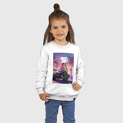 Свитшот хлопковый детский GTA6, цвет: белый — фото 2