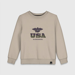 Свитшот хлопковый детский USA Oldschool, цвет: миндальный