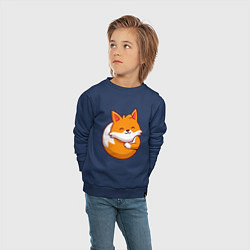 Свитшот хлопковый детский Orange fox, цвет: тёмно-синий — фото 2