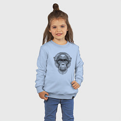 Свитшот хлопковый детский Шимпанзе голова, цвет: мягкое небо — фото 2